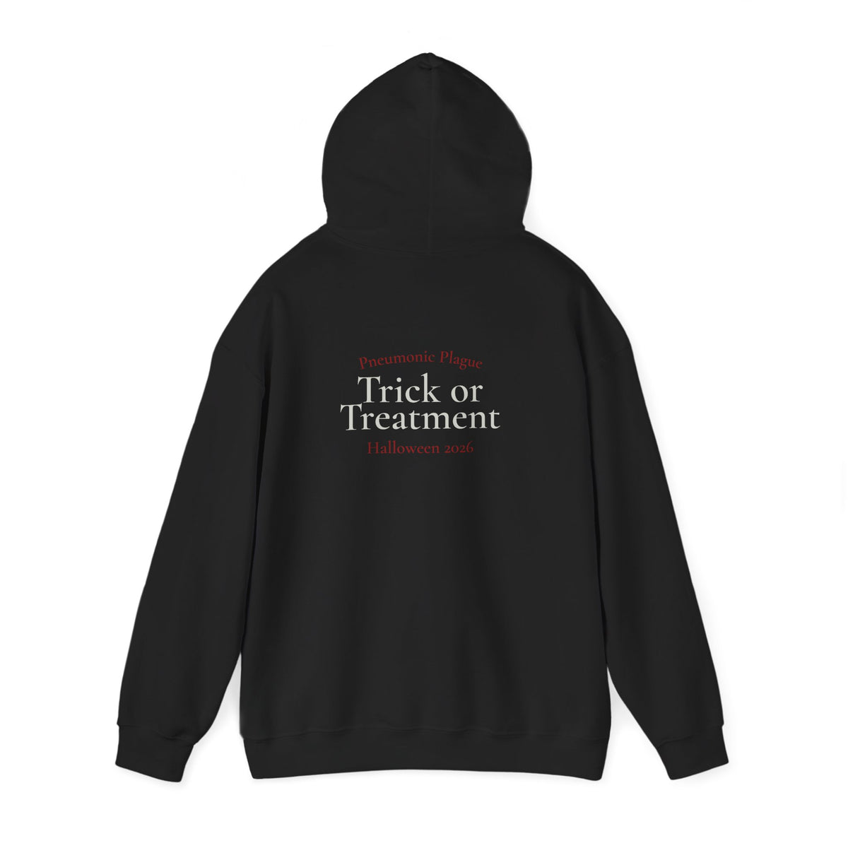 Trick or Treatment Halloween Hoodie — Vintage Medical Humor Back Print