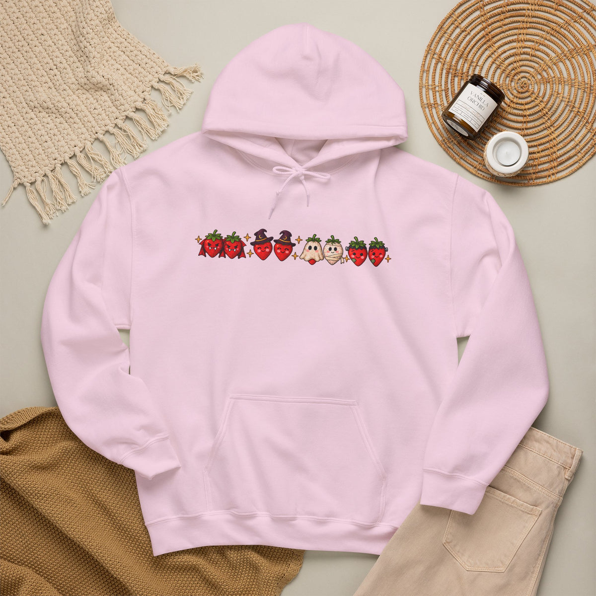 Spooky Strawberry Hoodie | Cute Halloween Hoodie | Vampire Witch Ghost Strawberries Sweatshirt | Coquette Halloween Gift for Her